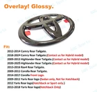 Gloss Black Toyota Logo OVERLAY emblem for Camry Highlander Rav4 Corolla Yaris