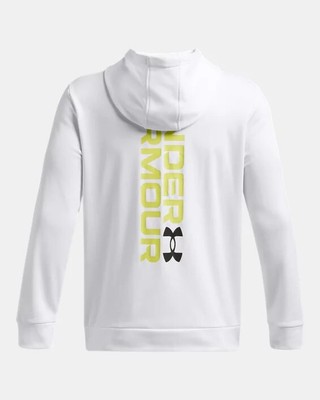 Under Armour Men's Armour Fleece Graphic Hoodie 1379745 100 White/Lime Yellow 