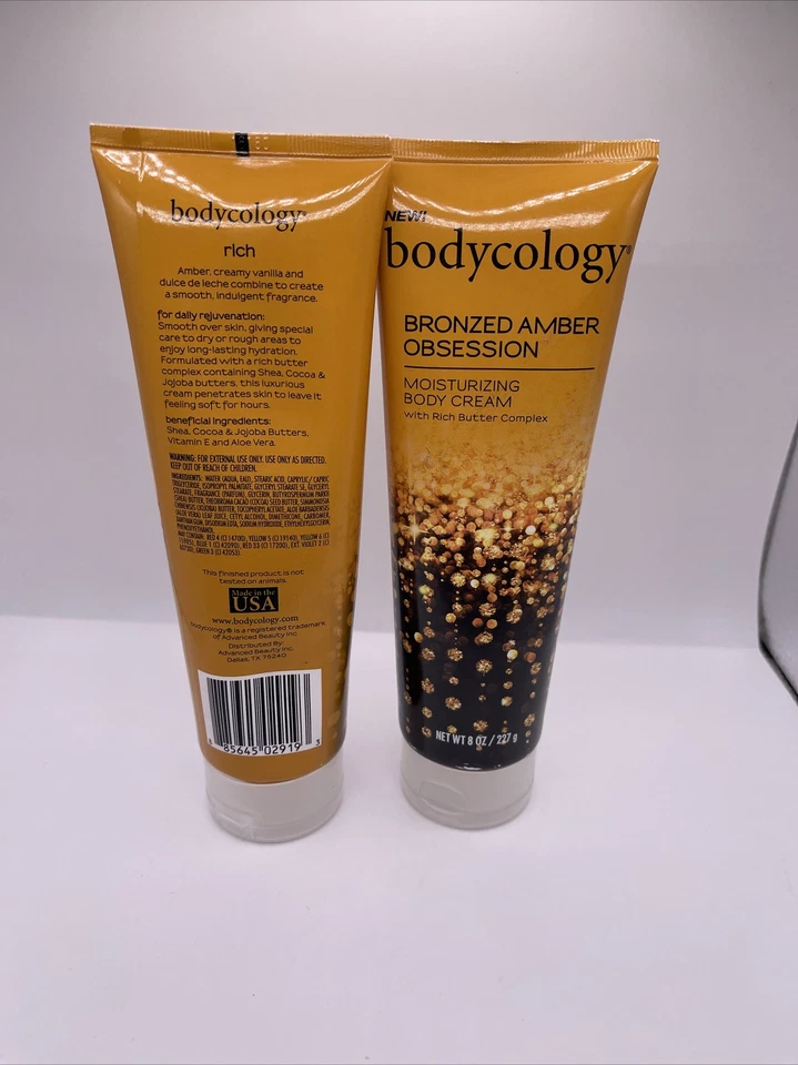 2 Bodycology Bronzed Amber Obsession Moisturizing body cream 8oz Full Size New - Image 4 of 4