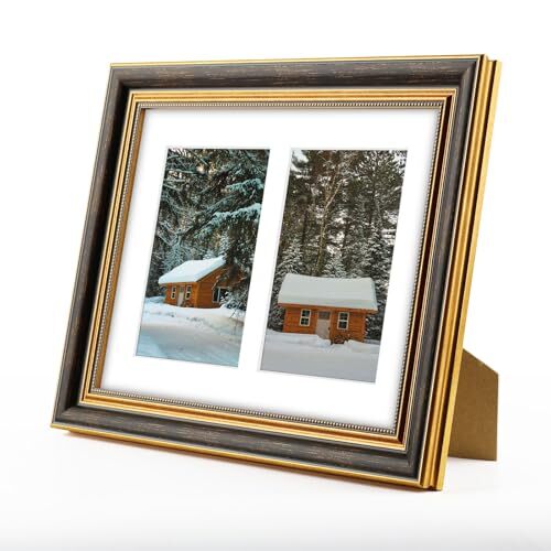 Collage Bilderrahmen mit weißem Passepartout für zwei Fotos oder einen Druck Plexiglas - Bild 10 von 15