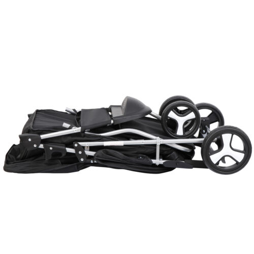 Dog Stroller 3 Wheels Pet Stroller Foldable Dog Cat Carrier Strolling w/Cup Hold - Picture 7 of 23