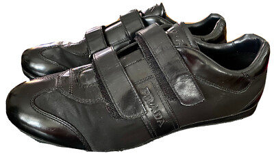 PRADA America Cup Sneakers With Straps Black Patent Leather