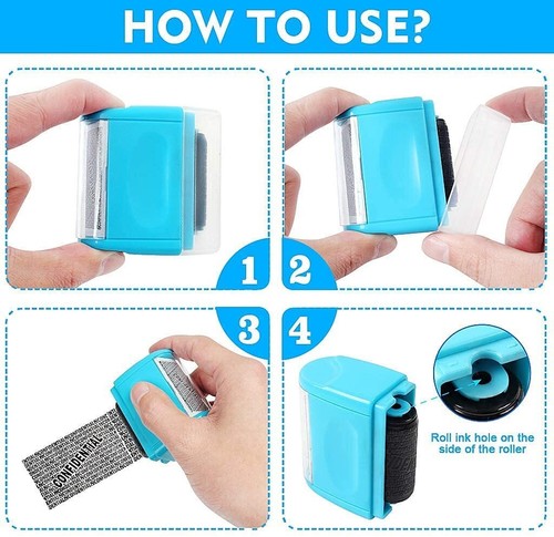 ID Theft Protection Roller Stamp Security Data Defender-Confidential Roller - Picture 17 of 25