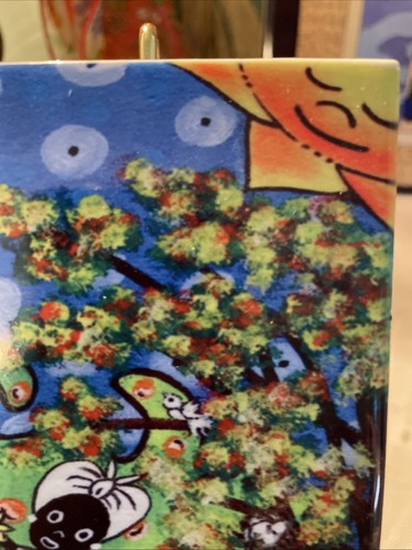 Piastrella decorativa latinoamericana Nivia Herrera vibrante arte popolare caraibica - Foto 6 di 9