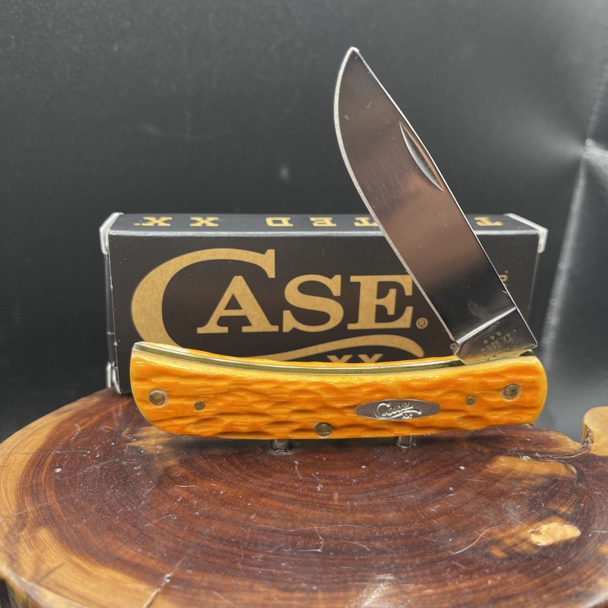 MEME(藤川）@handmadeＮｏ1723 オレンジ＆シルバーブリオン Case XX Persimmon Orange Bone Peach Seed Jig Sodbuster Jr | eBay