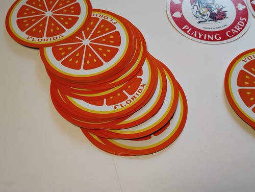 TARJETAS DE RECUERDO REDONDAS NARANJAS FLORIDA VINTAGE CON ESTUCHE COMPLETO - Imagen 6 de 7