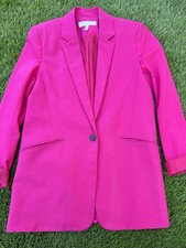rag bone Women's Pink Wool Blend Blazer Jacket 6 Lined Notch Lapel One-Button