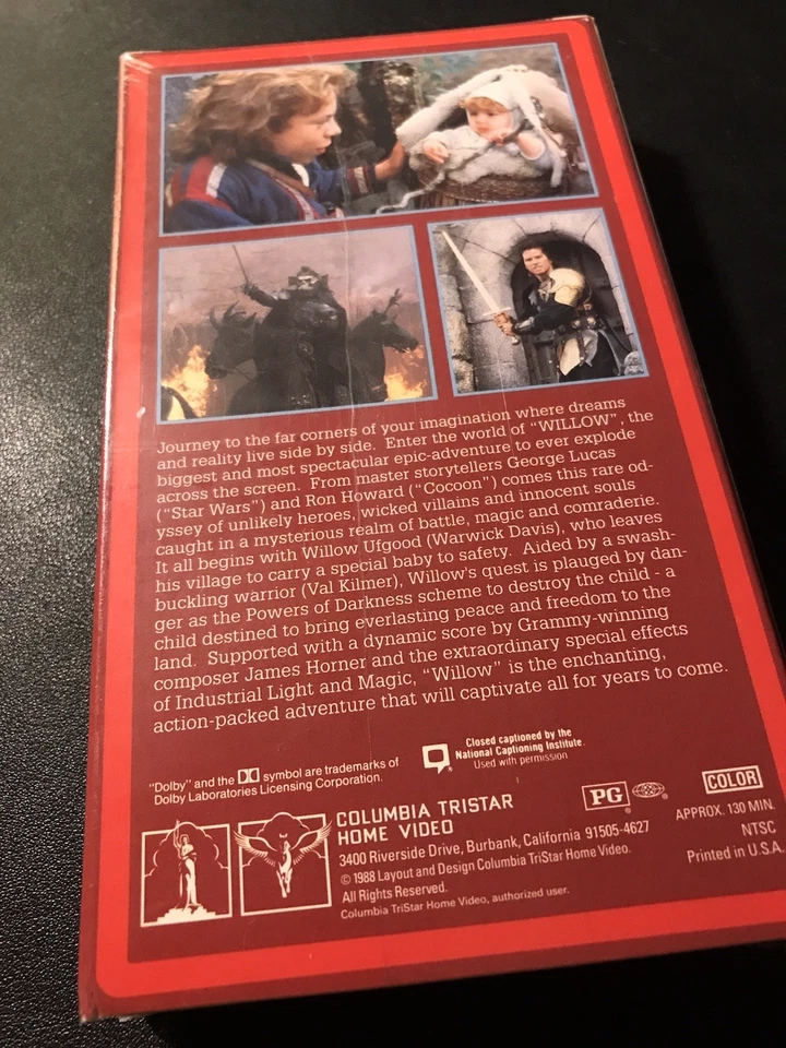 Willow Movie Starring Warwick Davis & Val Kilmer, Sealed VHS, (1988) NEW - Image 3 of 4