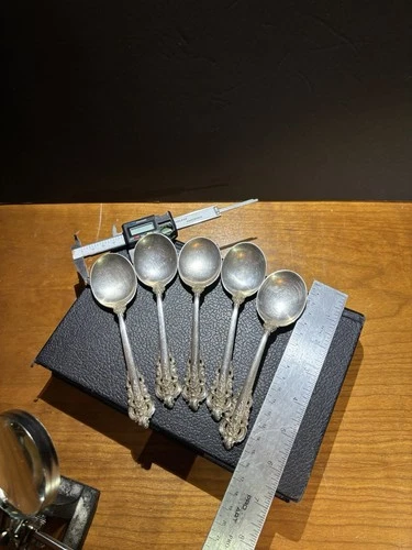 Sterling Silver Wallace Grand Baroque Creme Soup Spoons
