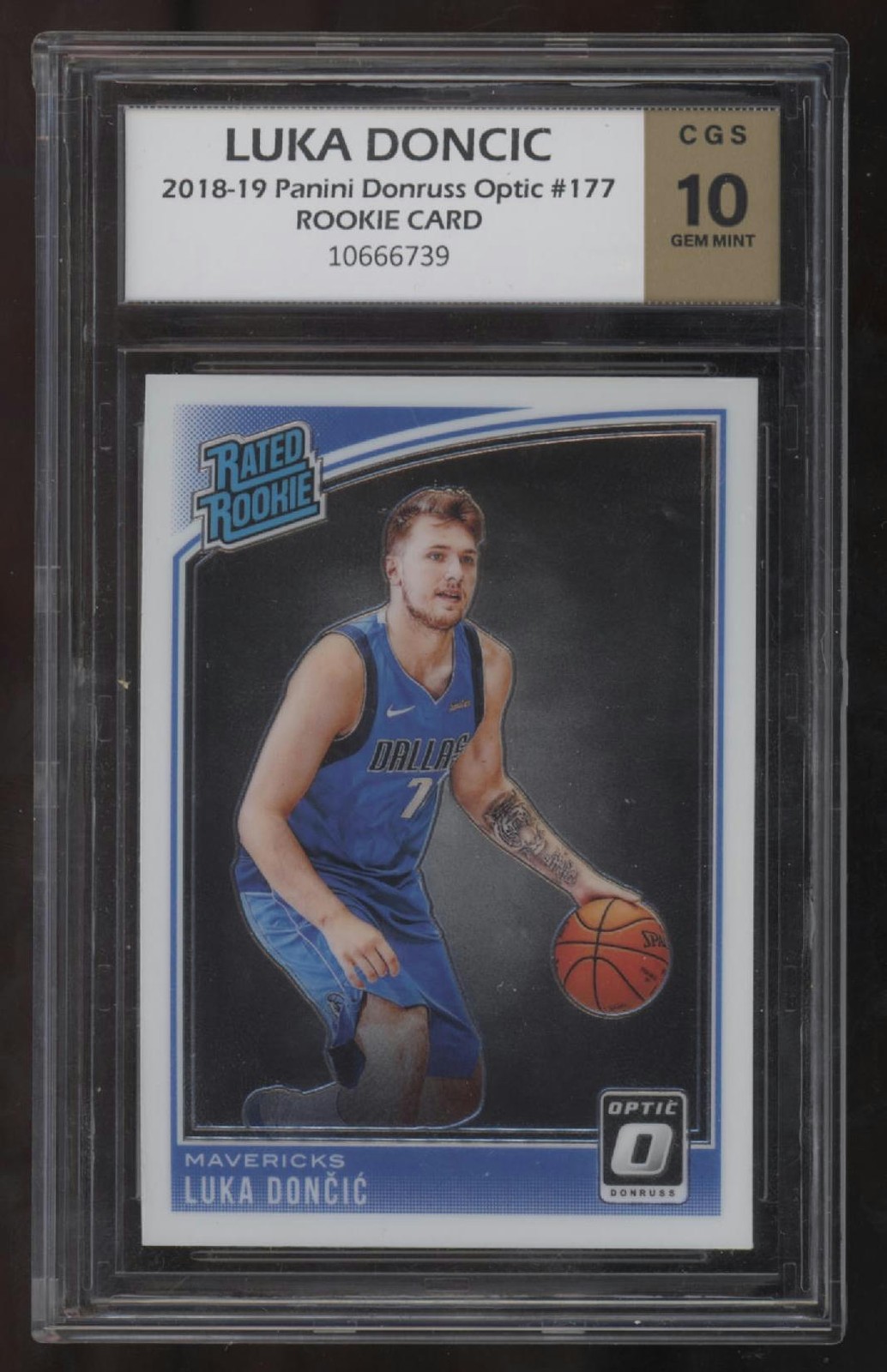 Luka Doncic 2018-19 Donruss Optic #177 Rated Rookie CGS GEM MINT 10
