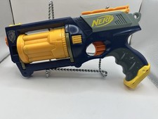 NERF N STRIKE Blue MAVERICK REV-6 Gun 2004 HASBRO C-044A Tested Works Great