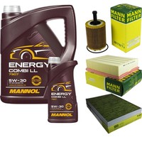 Inspektionspaket 6L Mannol Energy 5W-30 FüR Audi A4 Avant 2.0 TDI 16V Seat Exeo