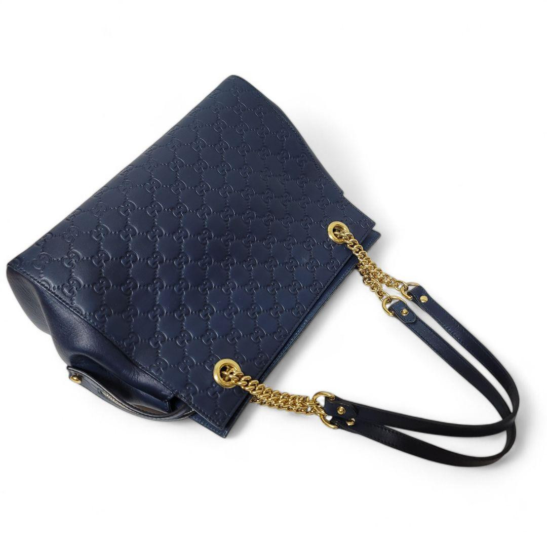 Gucci Sima Leather Chain Tote Bag Navy 453773 From Japan | eBay Gucci Sima Leather Chain Tote Bag Navy 453773 From Japan | eBay