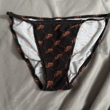 Pink By Victoria s Secret, Medium Black Halloween String Bikini Panty