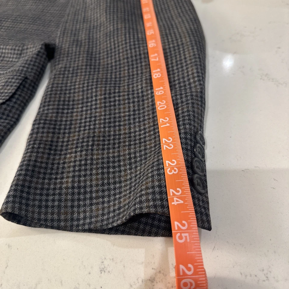 Blazer abrigo deportivo Burberry de 2 botones de lana de seda tostada pata de gallo Foto 3 de 4