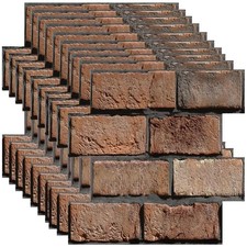 3D Brick Wall Panels Peel and Stick - 10 Pack -Adhesive PVC Wall Tiles, Water...