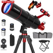 Telescope Adults 90mm Aperture 550mm Refractor Portable Travel Stargazing