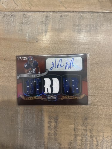 2009 Topps Triple Threads Auto Relics /25 Hakeem Nicks #TTRA-85 Rookie Auto RC