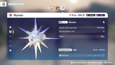 Shiny Elite Myriador  Level 100 6IV + Max EV / DV  Für Pokemon Legenden Z-A