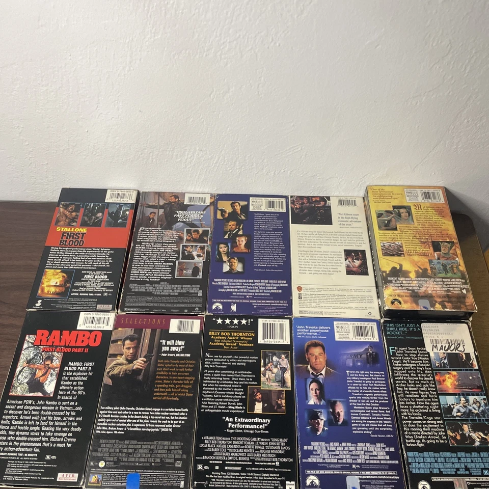 Vintage Sylvester Stallone Mel Gibson John Travolta VHS Movies Lot Of 10 - Image 2 of 4