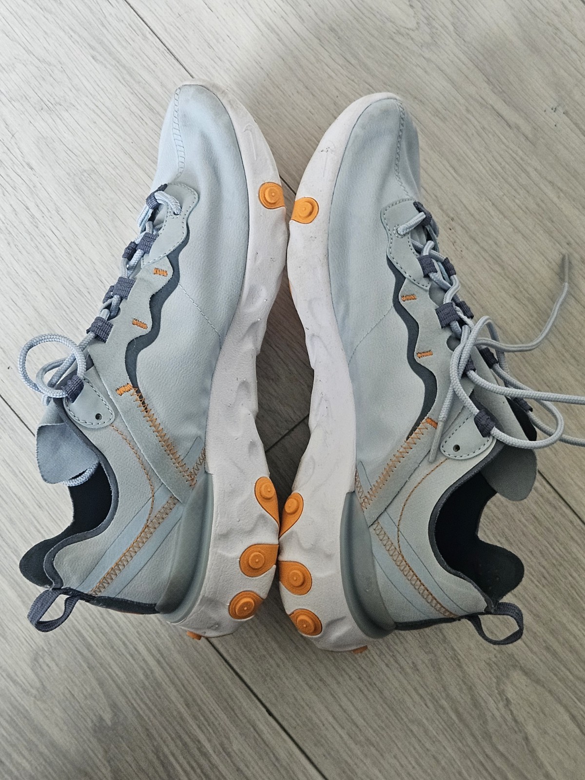 Nike React Element 55 Light Grey Blue Orange Whit… - image 7