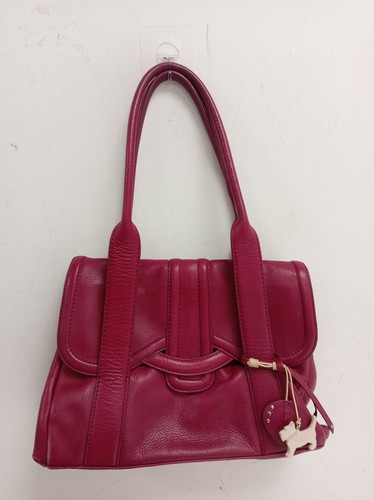 Radley London Schultertasche rosa Leder mit Hundeanhänger und Blumenfutter