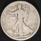 1917 D Denver Mint On Front 50C Walking Liberty Half Dollar