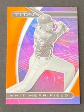 Whit Merrifield 2021 Panini Chronicles Titan Refractor Neon Orange #ed 4/17