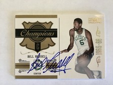 BILL RUSSELL 2011 PANINI NATIONAL TREASURES AUTO AUTOGRAPH CHAMPIONS CARD #5/10
