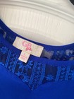 GB Girls Blue Solid Fit & Flare Knee-Length Dress L 3/4 Sleeve Lace EUC — photo 2