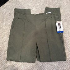 NWT Mondetta Green Pintuck Straight Leg Pant - Size Large