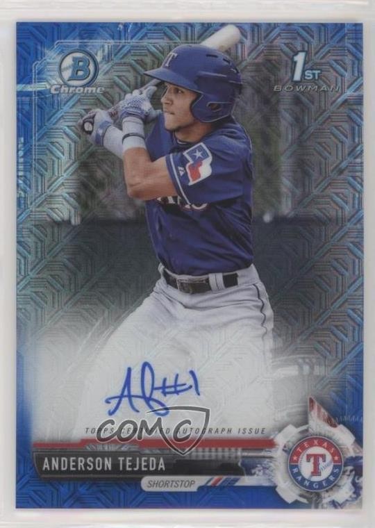 2017 Bowman Chrome Prospect Blue Mojo Refractor /150 Anderson Tejeda Auto 4l3