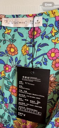 R.Vivimos Wmn Long Sleeve Floral Print V Neck Tassel Bohemian Midi Dress M 8/10 - Picture 16 of 16