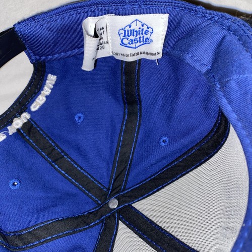 Rare Vintage White Castle Mens Trucker Hat Blue Snapback Burger Fast Food Cap - Picture 7 of 7