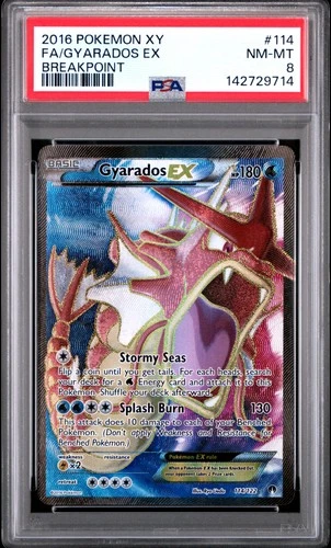 2016 POKEMON XY BREAKPOINT #114 FULL ART/GYARADOS EX PSA 8