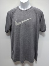 Nike Hydroguard Rash Guard Swim T-Shirt UPF 40 Gray Men's Large