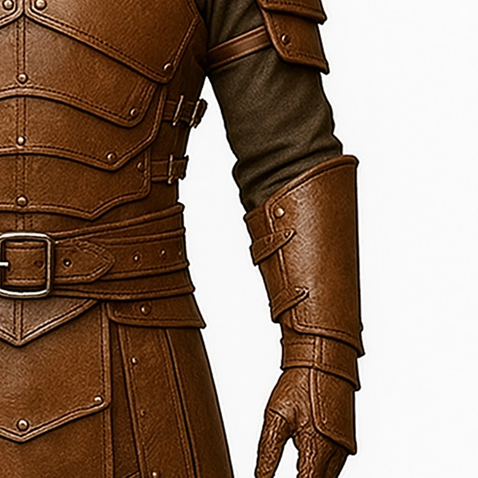 Traje de armadura de cuero medieval para hombre - Caballero de cuero armadura vikinga LARP Juegos con disfraces Foto 4 de 4