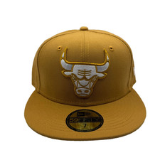 Chicago Bulls Hat Core Colored Tan New Era 59Fifty Fitted Size 7 1/8