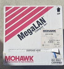 NIB MOHAWK MEGALAN CAT5E+ CABLE BLUE WIRE BULK ETHERNET LAN 1000ft CAT5e+ Riser.