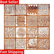 Durable 16-Piece Geometric Stencils - Reusable 6"x6" for Crafting Adventures