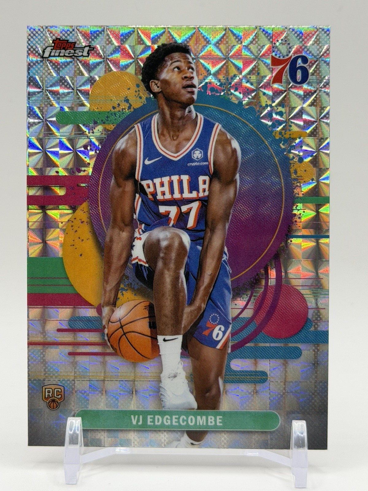2025-26 Topps Finest - Uncommon VJ Edgecombe #103 Geometric Refractor (RC)