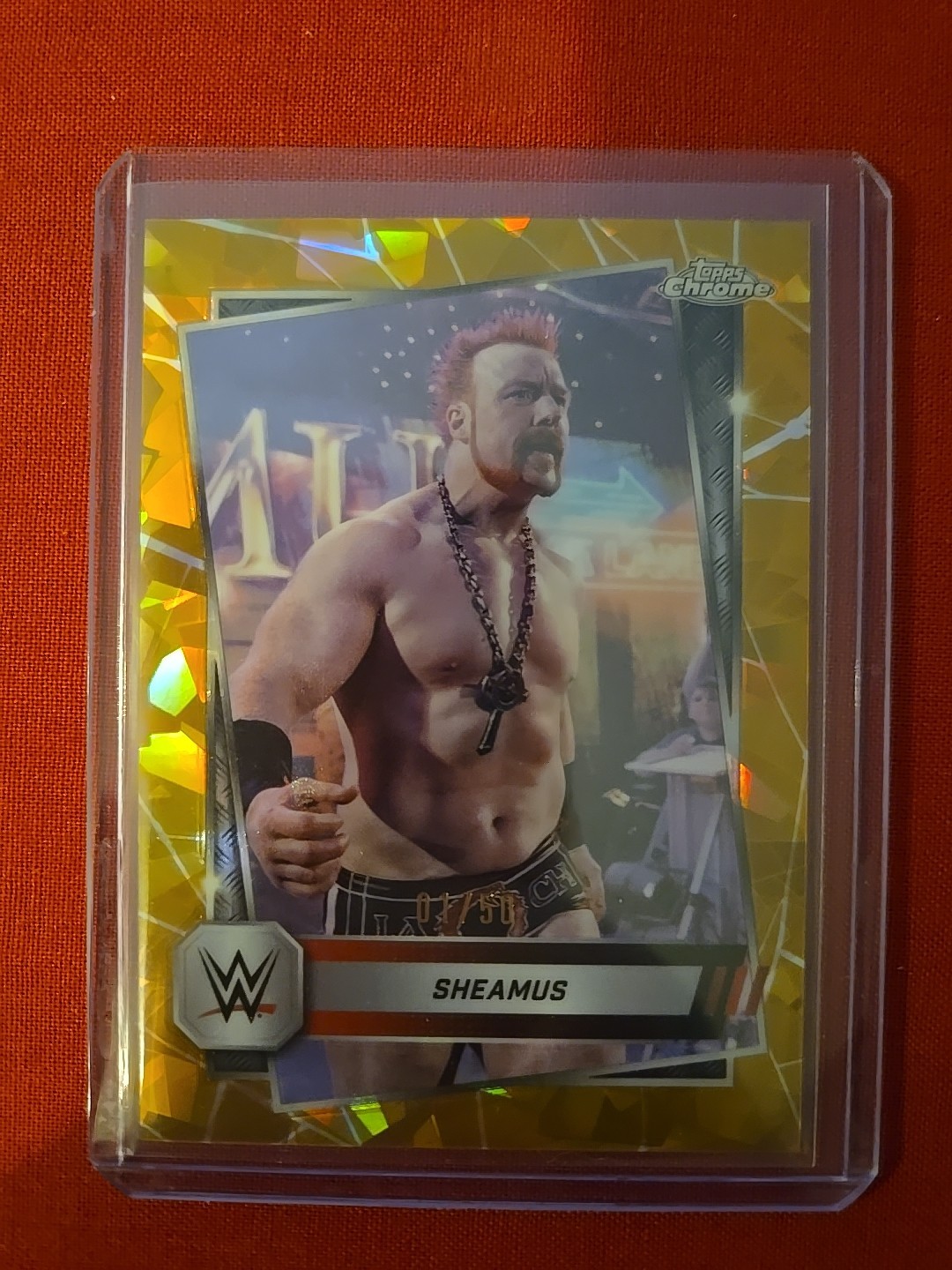 2025 Topps Chrome WWE Sapphire Edition Sheamus #132 Orange 01/25