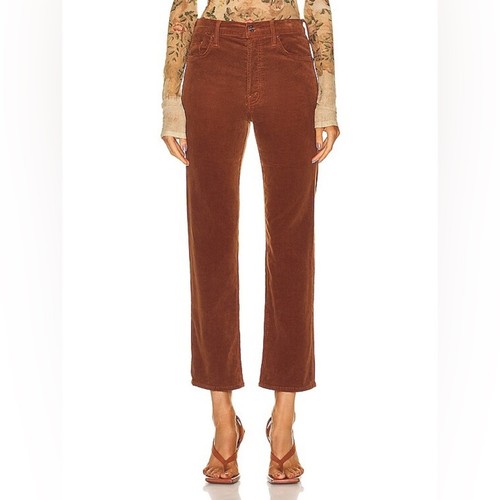 MOTHER The Tomcat Ribbed Corduroy Pant in Friar Brown size 25 