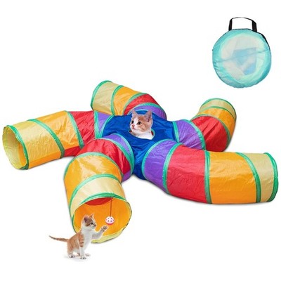 Large Cat Tunnel & Tube with Play Ball - Interactive Pet Toy