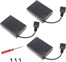 (Pack of 3) USB 3 AA Battery Holder,Usb Battery Holder 5V Black with Switch,Usb