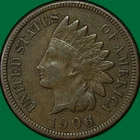 1906 Indian Head Cent Extremely Fine XF Coin #40683