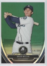 2013 Bowman Platinum Prospects Chrome Green Refractor 314/399 Brad Miller 1b8