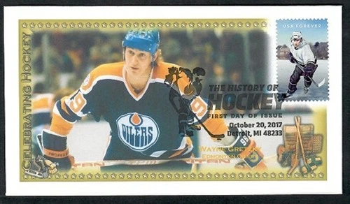 USA 2017 Canada FDC: The History of Hockey Homemade Rare Cachet - Wayne Gretzky