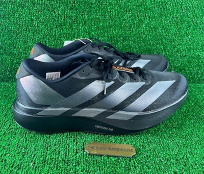 Men's Adidas Adizero Evo SL Black Grey Impact Orange Running Shoe KJ1363 Size 12