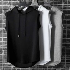 Ärmelloser Hoodie Herren | Kapuzenpullover Tank Top | Sommer Sweatshirt